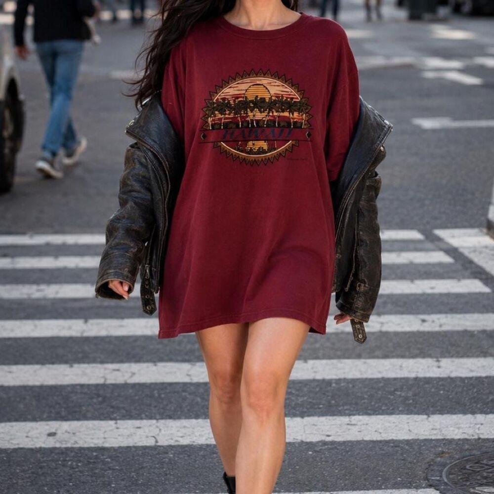 Fruit-of-the-loom Women's Burgundy and Red T-shirt